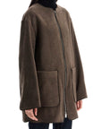 Toteme oak melange wool felt jacket with zip loose fit