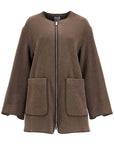 Toteme oak melange wool felt jacket with zip loose fit