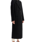 Toteme classic doublé long black wool coat