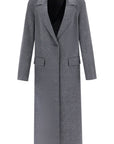 Toteme long oversized coat in melange grey wool