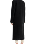 Toteme classic doublé long black wool coat