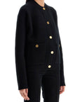 Toteme black rws wool cardigan with golden buttons