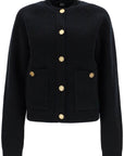 Toteme black rws wool cardigan with golden buttons