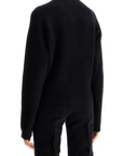 Toteme black rws wool cardigan with golden buttons