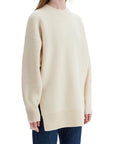 Toteme white fine knit wool and cashmere sweater