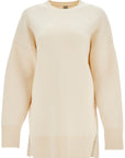 Toteme white fine knit wool and cashmere sweater