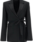 Toteme single-breasted blazer with belt black loose fit