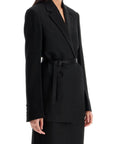 Toteme single-breasted blazer with belt black loose fit