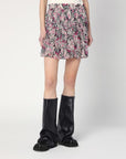 ISABEL MARANT Roumi skirt with pink print in silk