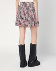 ISABEL MARANT Roumi skirt with pink print in silk
