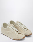 JACQUEMUS Sneaker Tennis in ivory crocodile effect suede