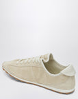 JACQUEMUS Sneaker Tennis in ivory crocodile effect suede