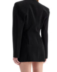 Mugler short black v-neck jacket with contemporary design