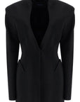 Mugler short black v-neck jacket with contemporary design