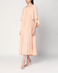ZIMMERMANN Pleated peach-colored midi dress