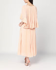 ZIMMERMANN Pleated peach-colored midi dress
