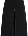 Courreges midi twill skirt with zipper