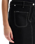 Courreges denim midi skirt in seven