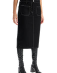 Courreges denim midi skirt in seven