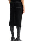 Courreges denim midi skirt in seven