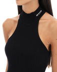 MSGM ribbed tank top with halterneck