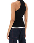 MSGM ribbed tank top with halterneck