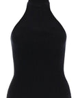 MSGM ribbed tank top with halterneck