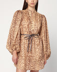 ZIMMERMANN Leopard print short dress in linen