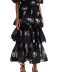 Zimmermann pleated ruffle skirt with floral print