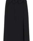 Valentino Garavani "mid-length wool and silk skirt with floral appliqué