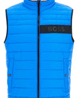 Boss bright blue quilted gilet with high collar and zip