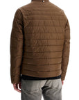 Boss green striped slim down jacket with high collar