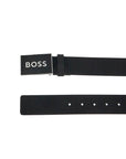 Boss black leather belt with rectangular buckle icon-s1