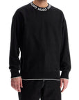 Hugo men's regular fit wide neck long sleeve sweatshirt black