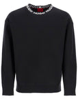 Hugo men's regular fit wide neck long sleeve sweatshirt black