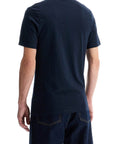 Boss short sleeve regular fit dark blue cotton t-shirt with embroidered logo