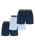 Boss men's boxer 3 pairs dark blue cotton