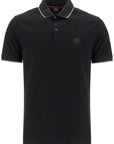 Boss slim fit piqué polo shirt with tipped