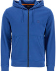 Boss blue regular fit zip hoodie long sleeve