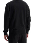 Boss men's black cotton sweatshirt with long sleeves and round neck