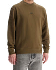 Boss men's long sleeve crew neck sweatshirt olive green cotton