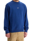 Boss men's crew neck cotton sweatshirt blue long sleeves