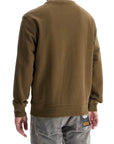 Boss men's long sleeve crew neck sweatshirt olive green cotton