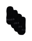 Boss men's low profile slim black socks with minimalist logo