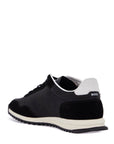 Boss men's black fabric and suede sneakers with non-slip sole