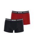 Boss boxer trunk slim fit cotton 3 pieces black and red