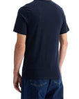 Boss dark blue short sleeve t-shirt with wide neck regular fit cotton for men