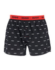 Hugo set di 3 boxer in cotone loose con bottoni rosso e nero