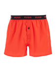 Hugo set di 3 boxer in cotone loose con bottoni rosso e nero