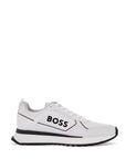 Boss white sneakers with black details and tank sole for men